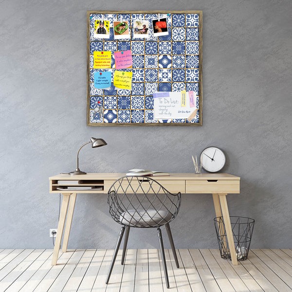 Blue & White Moroccan Bulletin Board Notice Pin Board Soft Board | Framed-Bulletin Boards Framed-BLB_FR-IC 5008231 IC 5008231, Allah, Ancient, Arabic, Aztec, Black and White, Botanical, Culture, Decorative, Ethnic, Floral, Flowers, Historical, Illustrations, Indian, Islam, Medieval, Moroccan, Nature, Patterns, Pets, Portuguese, Renaissance, Spanish, Traditional, Tribal, Vintage, White, World Culture, blue, bulletin, board, notice, pin, vision, soft, combo, with, thumb, push, pins, sticky, notes, antique, go