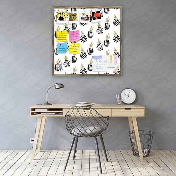 Minimalistic Pineapple Bulletin Board Notice Pin Board Soft Board | Framed-Bulletin Boards Framed-BLB_FR-IC 5008259 IC 5008259, Abstract Expressionism, Abstracts, Art and Paintings, Black, Black and White, Decorative, Digital, Digital Art, Fashion, Graphic, Illustrations, Modern Art, Patterns, Scandinavian, Semi Abstract, Signs, Signs and Symbols, Vintage, White, Metallic, minimalistic, pineapple, bulletin, board, notice, pin, vision, soft, combo, with, thumb, push, pins, sticky, notes, antique, golden, fra