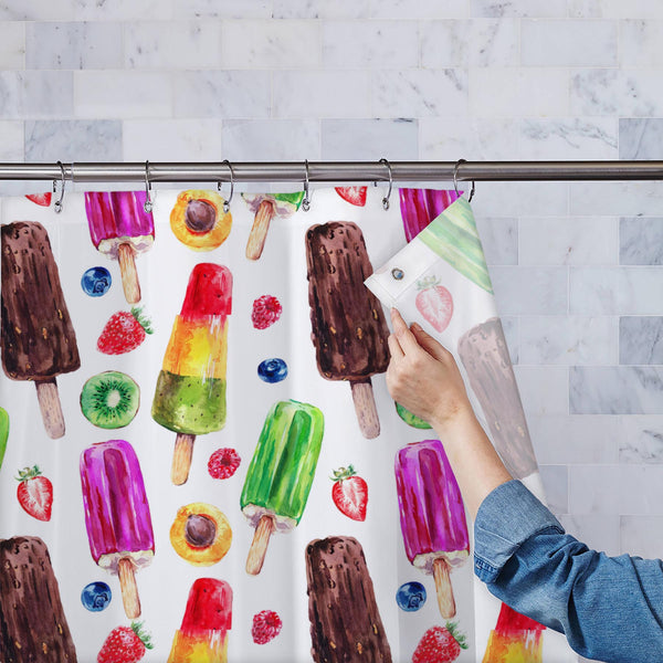 Watercolor Ice Cream D3 Washable Waterproof Shower Curtain-Shower Curtains-CUR_SH_EL-IC 5008273 IC 5008273, Ancient, Art and Paintings, Cuisine, Food, Food and Beverage, Food and Drink, Fruit and Vegetable, Fruits, Health, Historical, Illustrations, Medieval, Nature, Patterns, Scenic, Signs and Symbols, Sketches, Symbols, Tropical, Vintage, Watercolour, watercolor, ice, cream, d3, washable, waterproof, polyester, shower, curtain, eyelets, art, background, beach, card, chocolate, decoration, dessert, diet, f