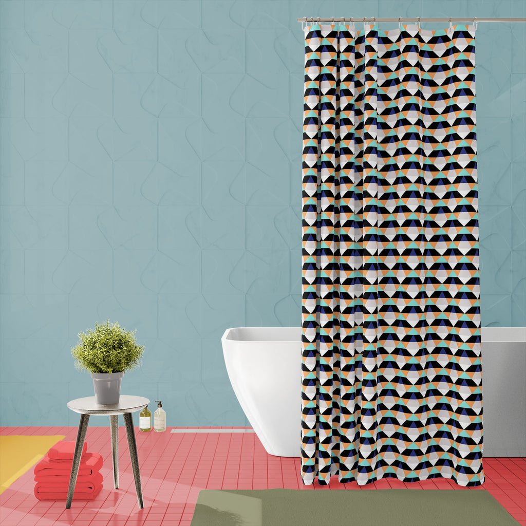 Abstract 3D D1 Washable Waterproof Shower Curtain-Shower Curtains-CUR_SH_EL-IC 5008319 IC 5008319, Abstract Expressionism, Abstracts, African, Ancient, Art and Paintings, Black, Black and White, Check, Digital, Digital Art, Fashion, Geometric, Geometric Abstraction, Graphic, Historical, Houndstooth, Illustrations, Medieval, Modern Art, Patterns, Pop Art, Retro, Semi Abstract, Signs, Signs and Symbols, Stripes, Triangles, Vintage, abstract, 3d, d1, washable, waterproof, shower, curtain, angles, background, b