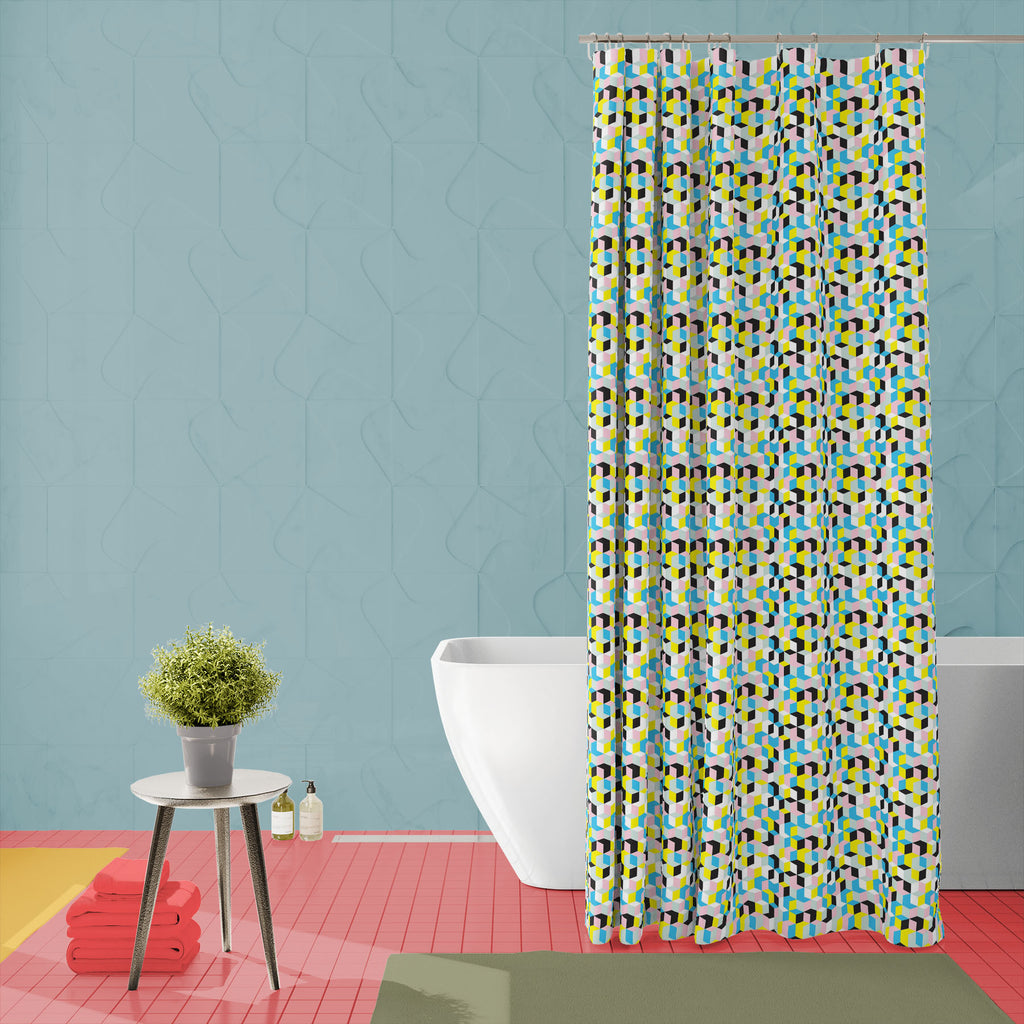 3D Geometric Cubes D3 Washable Waterproof Shower Curtain-Shower Curtains-CUR_SH_EL-IC 5008325 IC 5008325, Abstract Expressionism, Abstracts, African, Architecture, Art and Paintings, Check, Chevron, Diamond, Digital, Digital Art, Fashion, Geometric, Geometric Abstraction, Graffiti, Graphic, Illustrations, Modern Art, Patterns, Plaid, Pop Art, Semi Abstract, Signs, Signs and Symbols, 3d, cubes, d3, washable, waterproof, shower, curtain, abstract, angles, argyle, background, bold, checks, design, dynamic, edg