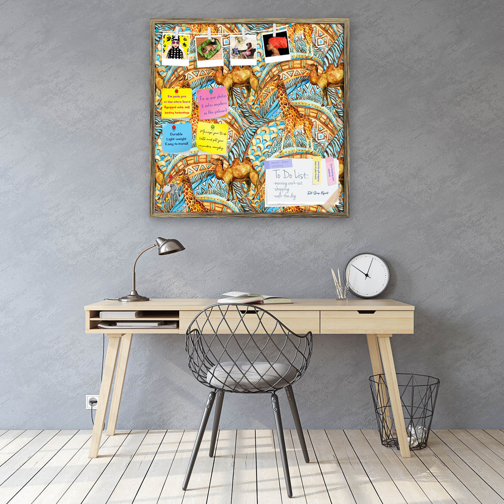 African Camel & Giraffe Bulletin Board Notice Pin Board Soft Board | Framed-Bulletin Boards Framed-BLB_FR-IC 5008348 IC 5008348, Abstract Expressionism, Abstracts, African, Ancient, Animals, Art and Paintings, Botanical, Culture, Decorative, Digital, Digital Art, Ethnic, Fashion, Festivals and Occasions, Festive, Floral, Flowers, Folk Art, Geometric, Geometric Abstraction, Graphic, Historical, Indian, Medieval, Nature, Patterns, Pets, Semi Abstract, Signs, Signs and Symbols, Traditional, Triangles, Tribal, 