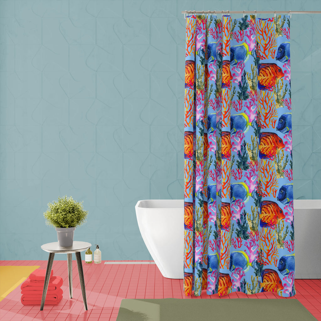 Corals & Fishes D1 Washable Waterproof Shower Curtain-Shower Curtains-CUR_SH_EL-IC 5008381 IC 5008381, Abstract Expressionism, Abstracts, Animals, Art and Paintings, Automobiles, Chevron, Decorative, Illustrations, Nature, Patterns, Scenic, Semi Abstract, Signs, Signs and Symbols, Symbols, Transportation, Travel, Tropical, Vehicles, Watercolour, corals, fishes, d1, washable, waterproof, shower, curtain, abstract, angel, angelfish, animal, art, background, beach, blue, tang, bright, butterfly, color, coral, 