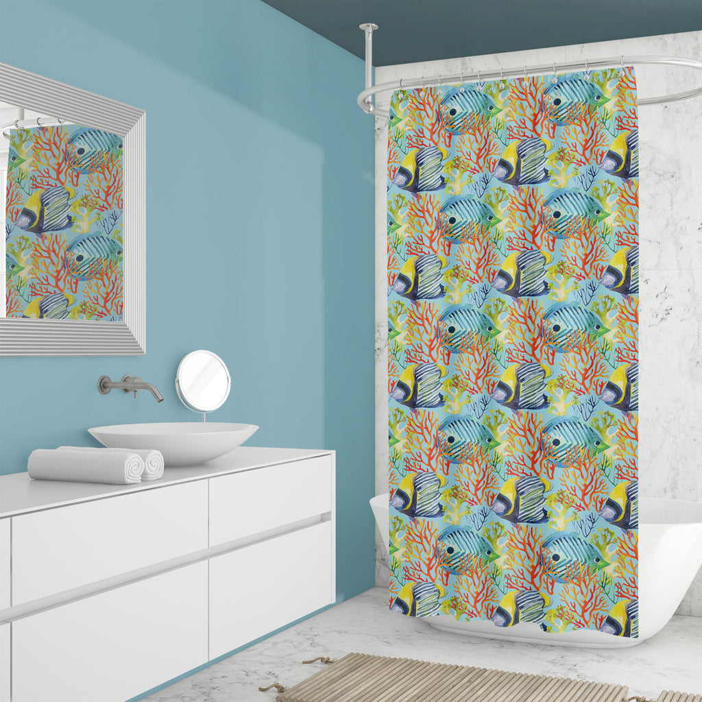 Corals & Fishes D3 Washable Waterproof Shower Curtain-Shower Curtains-CUR_SH_EL-IC 5008383 IC 5008383, Abstract Expressionism, Abstracts, Animals, Art and Paintings, Automobiles, Decorative, Illustrations, Nature, Patterns, Scenic, Semi Abstract, Signs, Signs and Symbols, Symbols, Transportation, Travel, Tropical, Vehicles, Watercolour, corals, fishes, d3, washable, waterproof, shower, curtain, abstract, angel, angelfish, animal, art, background, banner, beach, beautiful, blue, bright, butterfly, color, cor