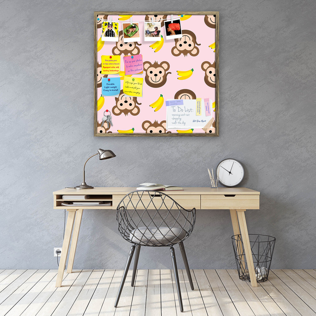 Monkey & Banana Bulletin Board Notice Pin Board Soft Board | Framed-Bulletin Boards Framed-BLB_FR-IC 5008425 IC 5008425, Animals, Animated Cartoons, Art and Paintings, Baby, Black and White, Caricature, Cartoons, Children, Decorative, Digital, Digital Art, Drawing, Fashion, Graphic, Illustrations, Kids, Modern Art, Patterns, Signs, Signs and Symbols, Symbols, White, Wildlife, monkey, banana, bulletin, board, notice, pin, soft, framed, adorable, animal, ape, art, backdrop, background, beautiful, cartoon, cha