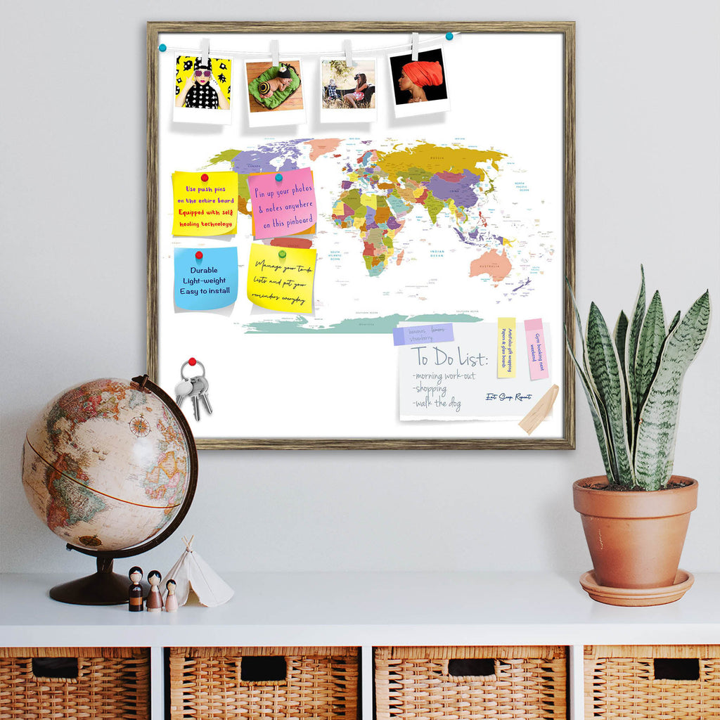 Detailed World Map Bulletin Board Notice Pin Board Soft Board | Framed-Bulletin Boards Framed-BLB_FR-IC 5009780 IC 5009780, Abstract Expressionism, Abstracts, African, American, Asian, Astronomy, Automobiles, Business, Calligraphy, Cosmology, Countries, Illustrations, Maps, Semi Abstract, Signs, Signs and Symbols, Space, Text, Transportation, Travel, Vehicles, detailed, world, map, bulletin, board, notice, pin, soft, framed, vector, country, detail, global, atlas, asia, europe, globe, earth, africa, contine