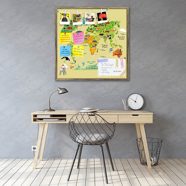 Animal World Map D1 Bulletin Board Notice Pin Board Soft Board | Framed-Bulletin Boards Framed-BLB_FR-IC 5009995 IC 5009995, African, American, Animals, Animated Cartoons, Asian, Astronomy, Baby, Caricature, Cars, Cartoons, Children, Cosmology, Digital, Digital Art, Graphic, Kids, Maps, Mountains, Nature, Plain, Scenic, Science Fiction, Signs, Signs and Symbols, Space, Wildlife, animal, world, map, d1, bulletin, board, notice, pin, vision, soft, combo, with, thumb, push, pins, sticky, notes, antique, golden