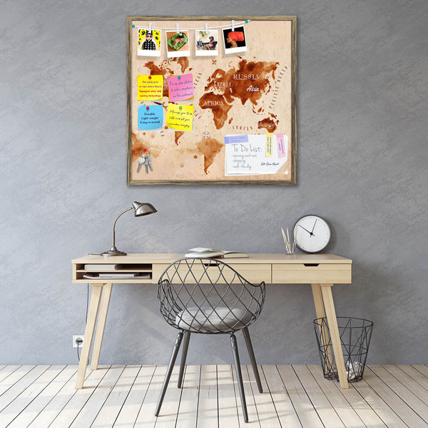 Retro World Map Bulletin Board Notice Pin Board Soft Board | Framed-Bulletin Boards Framed-BLB_FR-IC 5010039 IC 5010039, Abstract Expressionism, Abstracts, American, Ancient, Art and Paintings, Astronomy, Automobiles, Business, Cosmology, Countries, Digital, Digital Art, Drawing, Graphic, Historical, Illustrations, Maps, Medieval, Retro, Semi Abstract, Signs, Signs and Symbols, Space, Splatter, Symbols, Transportation, Travel, Vehicles, Vintage, Watercolour, world, map, bulletin, board, notice, pin, vision,