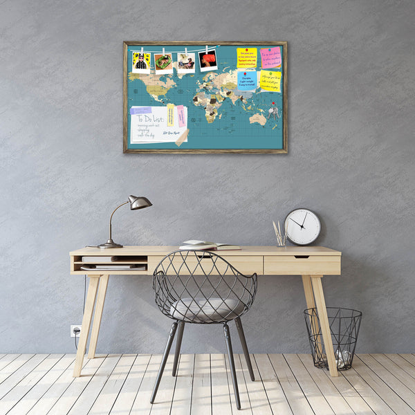 World Map D1 Bulletin Board Notice Pin Board Soft Board | Framed-Bulletin Boards Framed-BLB_FR-IC 5011119 IC 5011119, African, American, Ancient, Asian, Automobiles, Chinese, Cities, City Views, Countries, French, German, Grid Art, Historical, Illustrations, Italian, Japanese, Maps, Medieval, Nautical, Retro, Russian, Spanish, Transportation, Travel, Vehicles, Vintage, world, map, d1, bulletin, board, notice, pin, vision, soft, combo, with, thumb, push, pins, sticky, notes, antique, golden, frame, vector, c