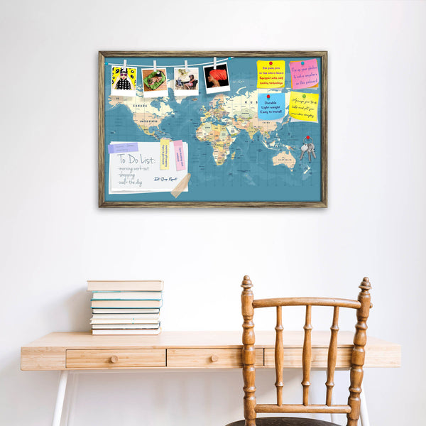 World Map D2 Bulletin Board Notice Pin Board Soft Board | Framed-Bulletin Boards Framed-BLB_FR-IC 5012049 IC 5012049, Abstract Expressionism, Abstracts, African, American, Ancient, Asian, Astronomy, Automobiles, Cosmology, Countries, Historical, Illustrations, Maps, Medieval, Semi Abstract, Signs, Signs and Symbols, Space, Transportation, Travel, Vehicles, Vintage, world, map, d2, bulletin, board, notice, pin, vision, soft, combo, with, thumb, push, pins, sticky, notes, antique, golden, frame, vector, count