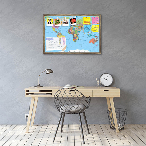 Colorful World Map D2 Bulletin Board Notice Pin Board Soft Board | Framed-Bulletin Boards Framed-BLB_FR-IC 5012203 IC 5012203, African, American, Asian, Astronomy, Automobiles, Business, Cosmology, Countries, Digital, Digital Art, Graphic, Grid Art, Illustrations, Maps, Signs, Signs and Symbols, Space, Transportation, Travel, Vehicles, colorful, world, map, d2, bulletin, board, notice, pin, vision, soft, combo, with, thumb, push, pins, sticky, notes, antique, golden, frame, vector, detail, country, america,