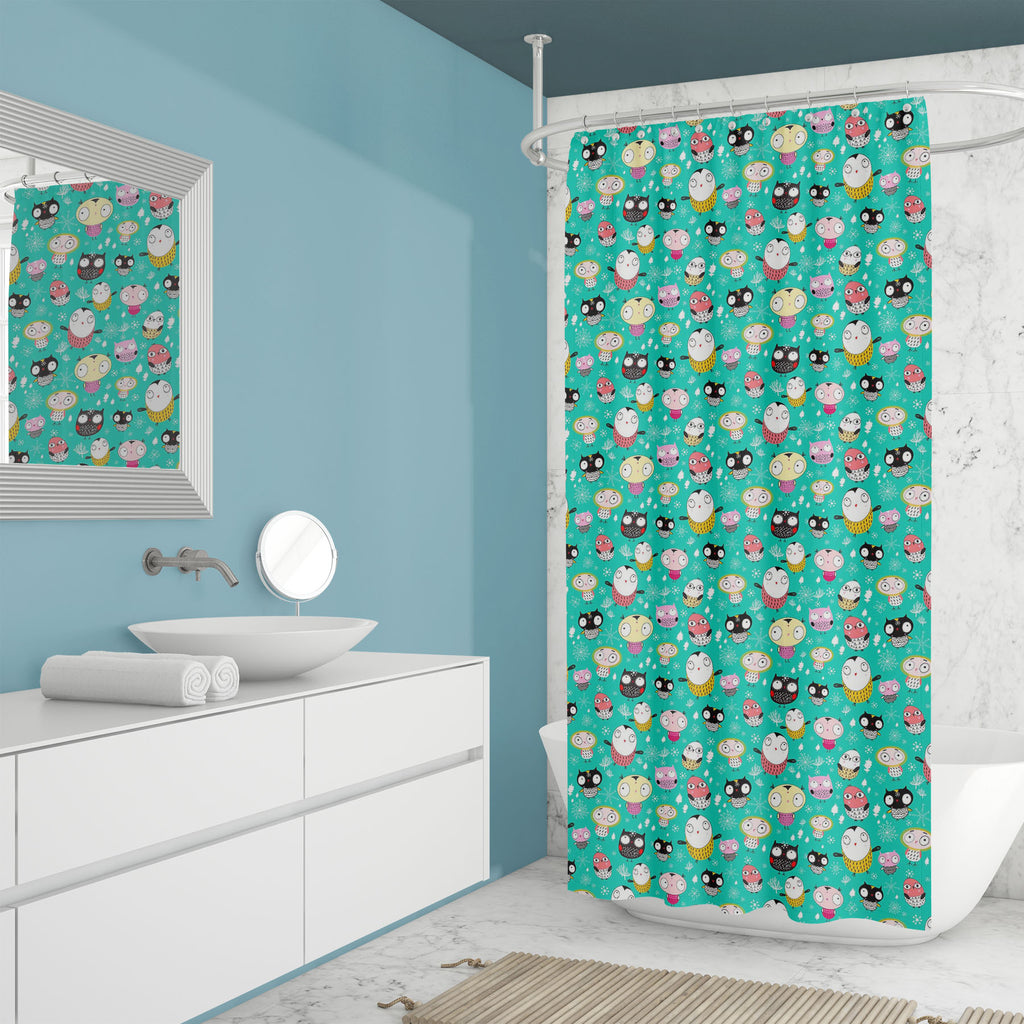 Fun Owl Washable Waterproof Shower Curtain-Shower Curtains-CUR_SH_EL-IC 5015002 IC 5015002, Ancient, Animated Cartoons, Art and Paintings, Asian, Birds, Black, Black and White, Buddhism, Caricature, Cartoons, Chinese, Christianity, Culture, Digital, Digital Art, Drawing, Ethnic, Fashion, God Buddha, Graphic, Historical, Illustrations, Indian, Individuals, Medieval, Patterns, Portraits, Religion, Religious, Signs, Signs and Symbols, Sketches, Traditional, Tribal, Vintage, White, World Culture, fun, owl, wash