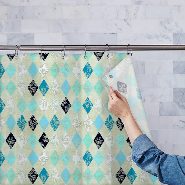 Argyle Winter Washable Waterproof Shower Curtain-Shower Curtains-CUR_SH_EL-IC 5015051 IC 5015051, Ancient, Christianity, Culture, Diamond, Ethnic, Historical, Medieval, Patterns, Retro, Seasons, Signs, Signs and Symbols, Traditional, Tribal, Vintage, World Culture, argyle, winter, washable, waterproof, polyester, shower, curtain, eyelets, pattern, seamless, christmas, background, snowflake, texture, wallpaper, material, beige, coffee, quilting, square, twill, abstract, backdrop, blanket, blue, classic, clot