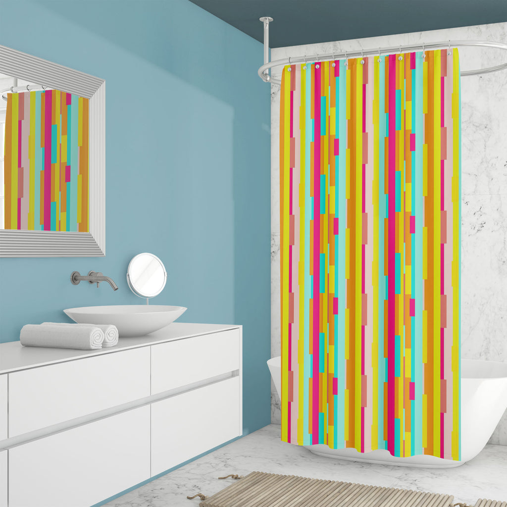 Abstract Geometric Pattern D18 Washable Waterproof Shower Curtain-Shower Curtains-CUR_SH_EL-IC 5015073 IC 5015073, Abstract Expressionism, Abstracts, Art and Paintings, Decorative, Digital, Digital Art, Fantasy, Fashion, Geometric, Geometric Abstraction, Graphic, Illustrations, Modern Art, Patterns, Retro, Semi Abstract, Signs, Signs and Symbols, Stripes, abstract, pattern, d18, washable, waterproof, shower, curtain, background, stripe, line, vector, seamless, rectangle, design, modern, orange, shape, green