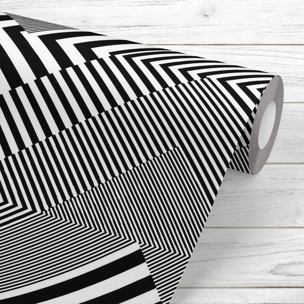 Abstract Geometric Stripes D2 Wallpaper Roll-Wallpapers Peel & Stick-WAL_PA-IC 5015117 IC 5015117, Abstract Expressionism, Abstracts, Art and Paintings, Black, Black and White, Decorative, Digital, Digital Art, Fashion, Geometric, Geometric Abstraction, Graphic, Grid Art, Illustrations, Patterns, Semi Abstract, Signs, Signs and Symbols, Stripes, Urban, White, abstract, d2, peel, stick, vinyl, wallpaper, roll, non-pvc, self-adhesive, eco-friendly, water-repellent, scratch-resistant, pattern, vector, seamless