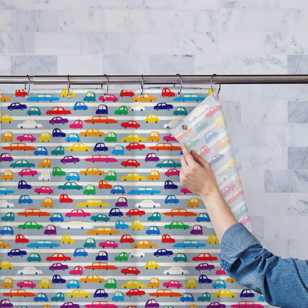 Colorful Cars on Road Washable Waterproof Shower Curtain-Shower Curtains-CUR_SH_EL-IC 5015169 IC 5015169, Animated Cartoons, Architecture, Art and Paintings, Automobiles, Baby, Books, Calligraphy, Caricature, Cars, Cartoons, Children, Cities, City Views, Icons, Illustrations, Kids, Paintings, Patterns, People, Signs, Signs and Symbols, Sports, Text, Transportation, Travel, Urban, Vehicles, colorful, on, road, washable, waterproof, polyester, shower, curtain, eyelets, painting, art, backgrounds, boy, car, ca