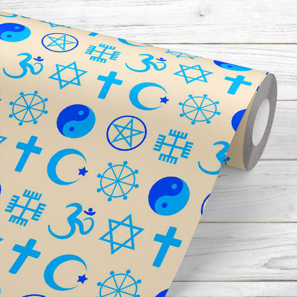 Religious Symbols Wallpaper Roll-Wallpapers Peel & Stick-WAL_PA-IC 5015177 IC 5015177, Abstract Expressionism, Abstracts, Allah, Arabic, Buddhism, Christianity, Cross, Culture, Decorative, Digital, Digital Art, Ethnic, Graphic, Icons, Illustrations, Islam, Jesus, Judaism, Patterns, Religion, Religious, Semi Abstract, Signs, Signs and Symbols, Symbols, Traditional, Tribal, Turkish, World Culture, peel, stick, vinyl, wallpaper, roll, non-pvc, self-adhesive, eco-friendly, water-repellent, scratch-resistant, ab