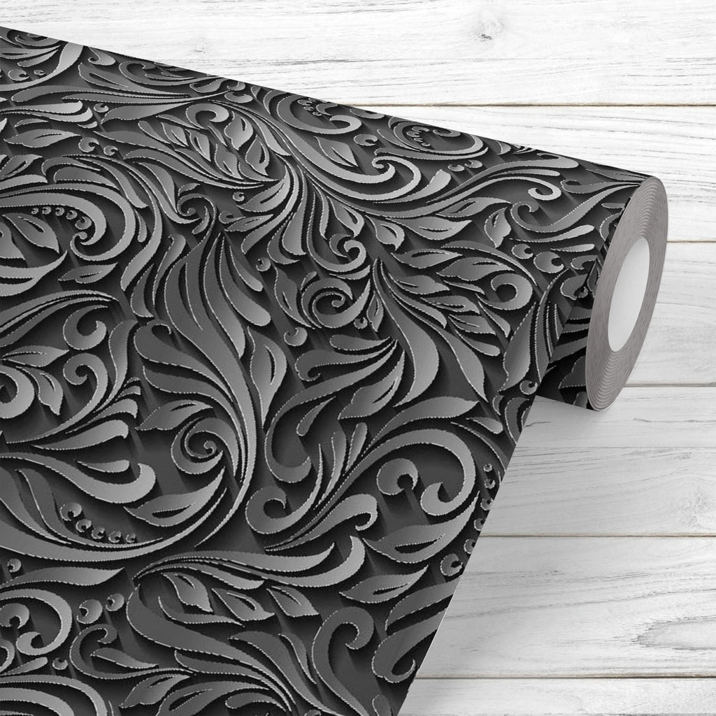 Abstract Black Floral Vine Pattern D1 Wallpaper Roll-Wallpapers Peel & Stick-WAL_PA-IC 5015261 IC 5015261, 3D, Abstract Expressionism, Abstracts, Ancient, Black, Black and White, Botanical, Decorative, Digital, Digital Art, Fashion, Floral, Flowers, Graphic, Historical, Illustrations, Medieval, Nature, Patterns, Semi Abstract, Signs, Signs and Symbols, Symbols, Victorian, Vintage, Wedding, abstract, vine, pattern, d1, wallpaper, roll, background, texture, vector, seamless, dark, design, classic, ornate, swi