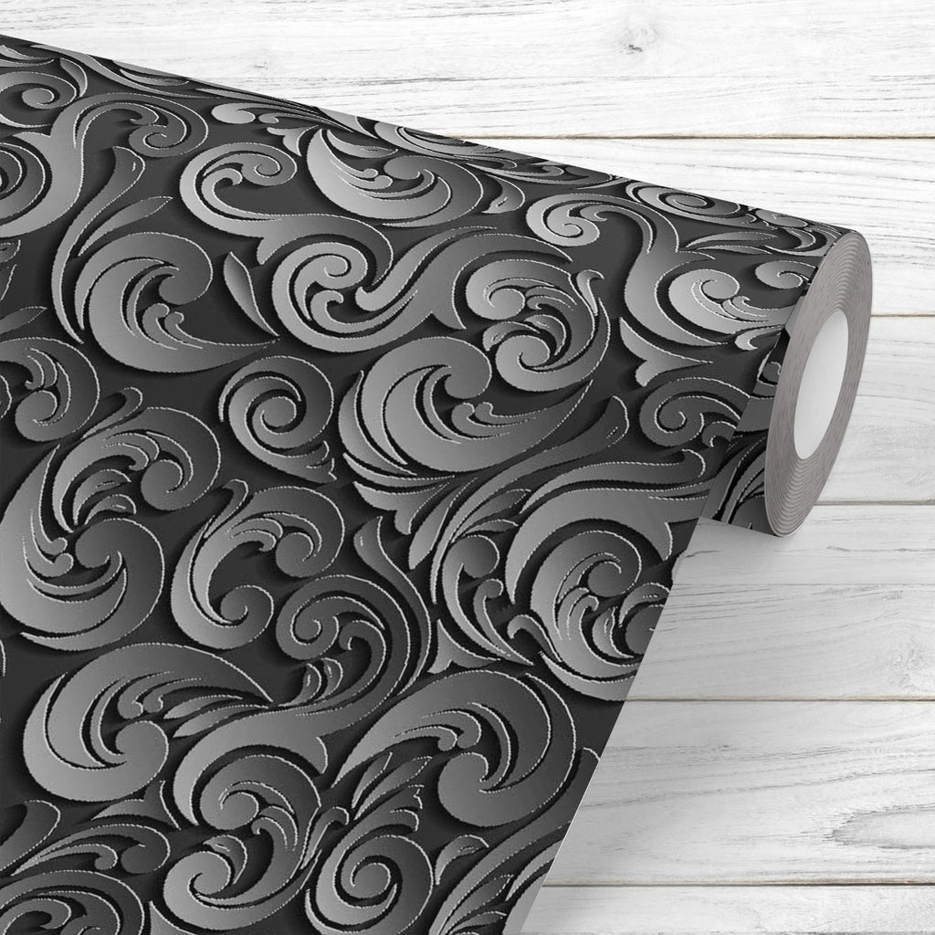 Abstract Black Floral Pattern Wallpaper Roll-Wallpapers Peel & Stick-WAL_PA-IC 5015276 IC 5015276, 3D, Abstract Expressionism, Abstracts, Ancient, Art and Paintings, Black, Black and White, Botanical, Decorative, Digital, Digital Art, Fashion, Floral, Flowers, Graphic, Historical, Illustrations, Medieval, Nature, Patterns, Retro, Semi Abstract, Signs, Signs and Symbols, Vintage, Wedding, abstract, pattern, wallpaper, roll, seamless, art, backdrop, background, beautiful, card, classic, cover, curl, curve, da