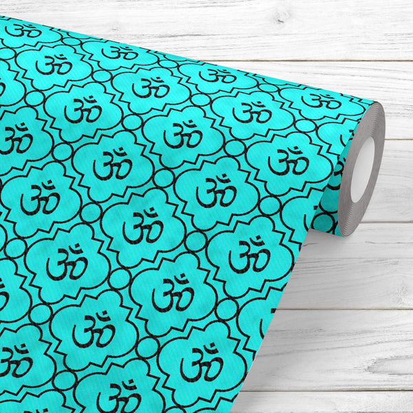 Teal Black Aum Hindu Symbol D1 Wallpaper Roll-Wallpapers Peel & Stick-WAL_PA-IC 5015292 IC 5015292, Abstract Expressionism, Abstracts, Black, Black and White, Books, Buddhism, Digital, Digital Art, Geometric, Geometric Abstraction, Graphic, Hinduism, Icons, Indian, Patterns, Religion, Religious, Sanskrit, Semi Abstract, Signs, Signs and Symbols, Spiritual, Symbols, teal, aum, hindu, symbol, d1, peel, stick, vinyl, wallpaper, roll, non-pvc, self-adhesive, eco-friendly, water-repellent, scratch-resistant, abs