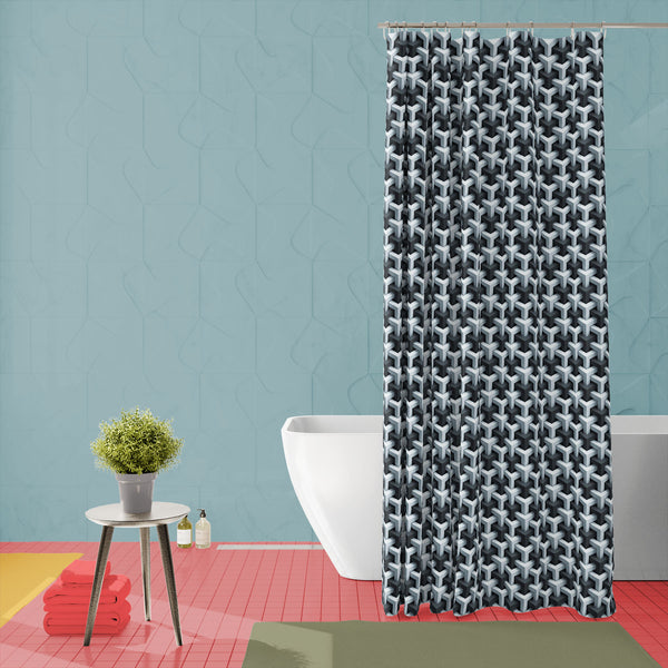 3D Abstract Geometric Pattern Washable Waterproof Shower Curtain-Shower Curtains-CUR_SH_EL-IC 5015312 IC 5015312, 3D, Abstract Expressionism, Abstracts, Art and Paintings, Black and White, Business, Decorative, Digital, Digital Art, Geometric, Geometric Abstraction, Graphic, Hexagon, Illustrations, Modern Art, Patterns, Semi Abstract, Signs, Signs and Symbols, Space, White, abstract, pattern, washable, waterproof, polyester, shower, curtain, eyelets, cover, background, design, template, seamless, technology