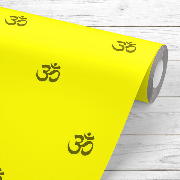 Om Signs on Yellow Wallpaper Roll-Wallpapers Peel & Stick-WAL_PA-IC 5015401 IC 5015401, Abstract Expressionism, Abstracts, Art and Paintings, Buddhism, Culture, Digital, Digital Art, Ethnic, Graphic, Illustrations, Patterns, Religion, Religious, Sanskrit, Semi Abstract, Signs, Signs and Symbols, Traditional, Tribal, World Culture, om, on, yellow, peel, stick, vinyl, wallpaper, roll, non-pvc, self-adhesive, eco-friendly, water-repellent, scratch-resistant, abstract, art, background, color, conscious, contemp