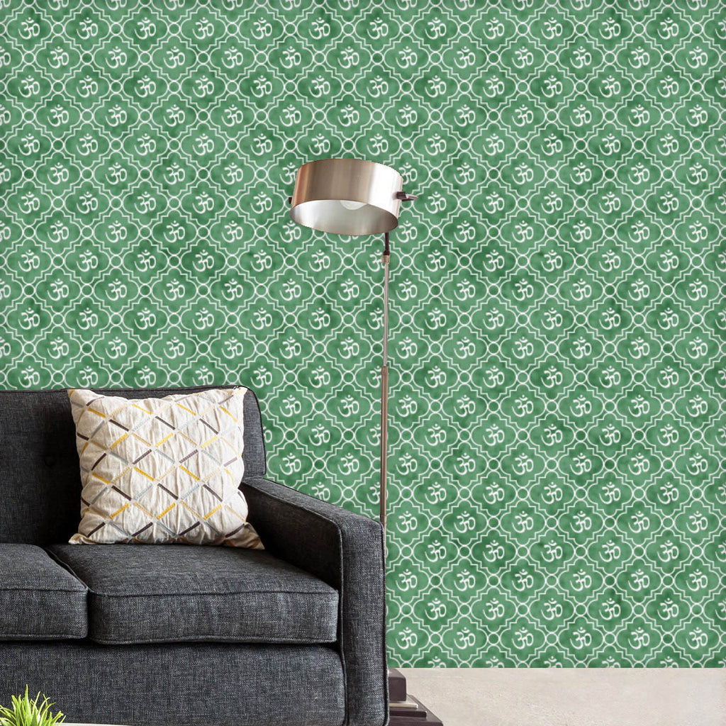 Green White Aum Hindu Symbol Wallpaper Roll-Wallpapers Peel & Stick-WAL_PA-IC 5015406 IC 5015406, Abstract Expressionism, Abstracts, Black and White, Books, Buddhism, Digital, Digital Art, Geometric, Geometric Abstraction, Graphic, Hinduism, Icons, Indian, Patterns, Religion, Religious, Sanskrit, Semi Abstract, Signs, Signs and Symbols, Spiritual, Symbols, White, green, aum, hindu, symbol, wallpaper, roll, abstract, backdrop, background, design, element, harmony, icon, light, lines, material, om, page, pale