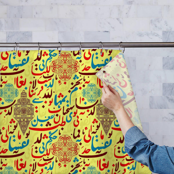 Arabic Eid Mubarak Pattern D12 Washable Waterproof Shower Curtain-Shower Curtains-CUR_SH_EL-IC 5015415 IC 5015415, Abstract Expressionism, Abstracts, Allah, Alphabets, Arabic, Art and Paintings, Calligraphy, Decorative, Digital, Digital Art, Education, Festivals, Festivals and Occasions, Festive, Graphic, Illustrations, Islam, Patterns, Religion, Religious, Schools, Semi Abstract, Signs, Signs and Symbols, Symbols, Text, Typography, Universities, eid, mubarak, pattern, d12, washable, waterproof, polyester, 