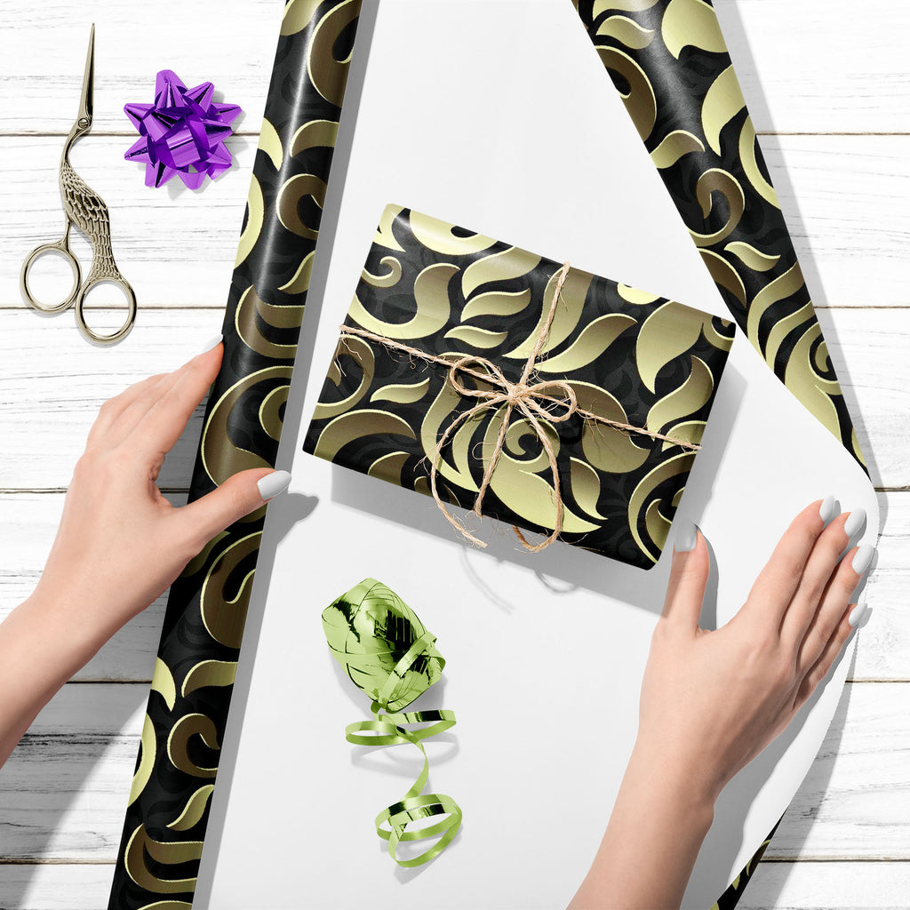 3D Golden Floral Abstract Art & Craft Gift Wrapping Paper-Wrapping Papers-WRP_PP-IC 5015427 IC 5015427, 3D, Abstract Expressionism, Abstracts, Ancient, Black, Black and White, Botanical, Decorative, Digital, Digital Art, Fashion, Floral, Flowers, Graphic, Historical, Illustrations, Medieval, Nature, Patterns, Retro, Semi Abstract, Signs, Signs and Symbols, Vintage, Wedding, golden, abstract, art, craft, gift, wrapping, paper, pattern, backdrop, background, card, classic, cover, curl, curly, curve, dark, dec