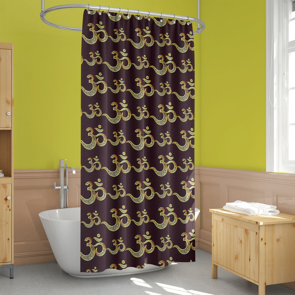 Hindu Om Mantra Washable Waterproof Shower Curtain-Shower Curtains-CUR_SH_EL-IC 5015471 IC 5015471, Asian, Buddhism, Calligraphy, God Buddha, God Ganesh, God Vishnu, Health, Hinduism, Illustrations, Indian, Patterns, Religion, Religious, Sanskrit, Signs, Signs and Symbols, Spiritual, Symbols, hindu, om, mantra, washable, waterproof, shower, curtain, asia, aum, ayurveda, balance, buddha, chakra, divine, east, eastern, element, fabric, faith, fire, ganesha, god, gold, henna, luck, meditation, mystic, ohm, ori