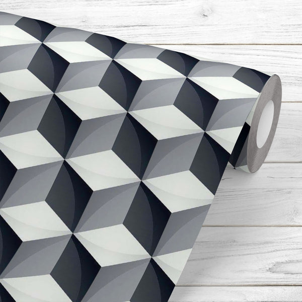 3D Geometric Cubes D4 Wallpaper Roll-Wallpapers Peel & Stick-WAL_PA-IC 5015484 IC 5015484, 3D, Abstract Expressionism, Abstracts, Art and Paintings, Black, Black and White, Digital, Digital Art, Geometric, Geometric Abstraction, Graphic, Illustrations, Modern Art, Patterns, Semi Abstract, Signs, Signs and Symbols, White, cubes, d4, peel, stick, vinyl, wallpaper, roll, non-pvc, self-adhesive, eco-friendly, water-repellent, scratch-resistant, background, cube, tile, abstract, and, art, artistic, backdrop, con