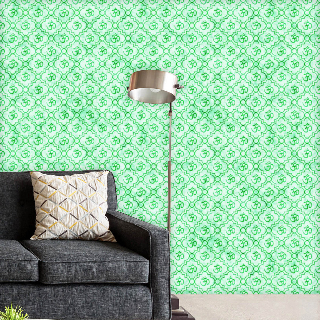 Green Hindu Symbol Aum Wallpaper Roll-Wallpapers Peel & Stick-WAL_PA-IC 5015493 IC 5015493, Abstract Expressionism, Abstracts, Books, Buddhism, Digital, Digital Art, Geometric, Geometric Abstraction, Graphic, Hinduism, Icons, Indian, Patterns, Religion, Religious, Sanskrit, Semi Abstract, Signs, Signs and Symbols, Spiritual, Symbols, green, hindu, symbol, aum, wallpaper, roll, abstract, backdrop, background, design, element, harmony, icon, light, lines, material, om, page, pale, paper, pastel, pattern, prin