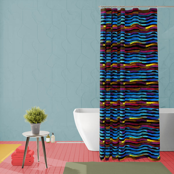 Rainbow Stripes Om Washable Waterproof Shower Curtain-Shower Curtains-CUR_SH_EL-IC 5015499 IC 5015499, Abstract Expressionism, Abstracts, Art and Paintings, Automobiles, Baby, Birthday, Black, Black and White, Children, Fashion, Geometric, Geometric Abstraction, Illustrations, Kids, Modern Art, Nautical, Patterns, Semi Abstract, Signs, Signs and Symbols, Stripes, Transportation, Travel, Vehicles, Watercolour, White, rainbow, om, washable, waterproof, polyester, shower, curtain, eyelets, abstract, acrylic, a