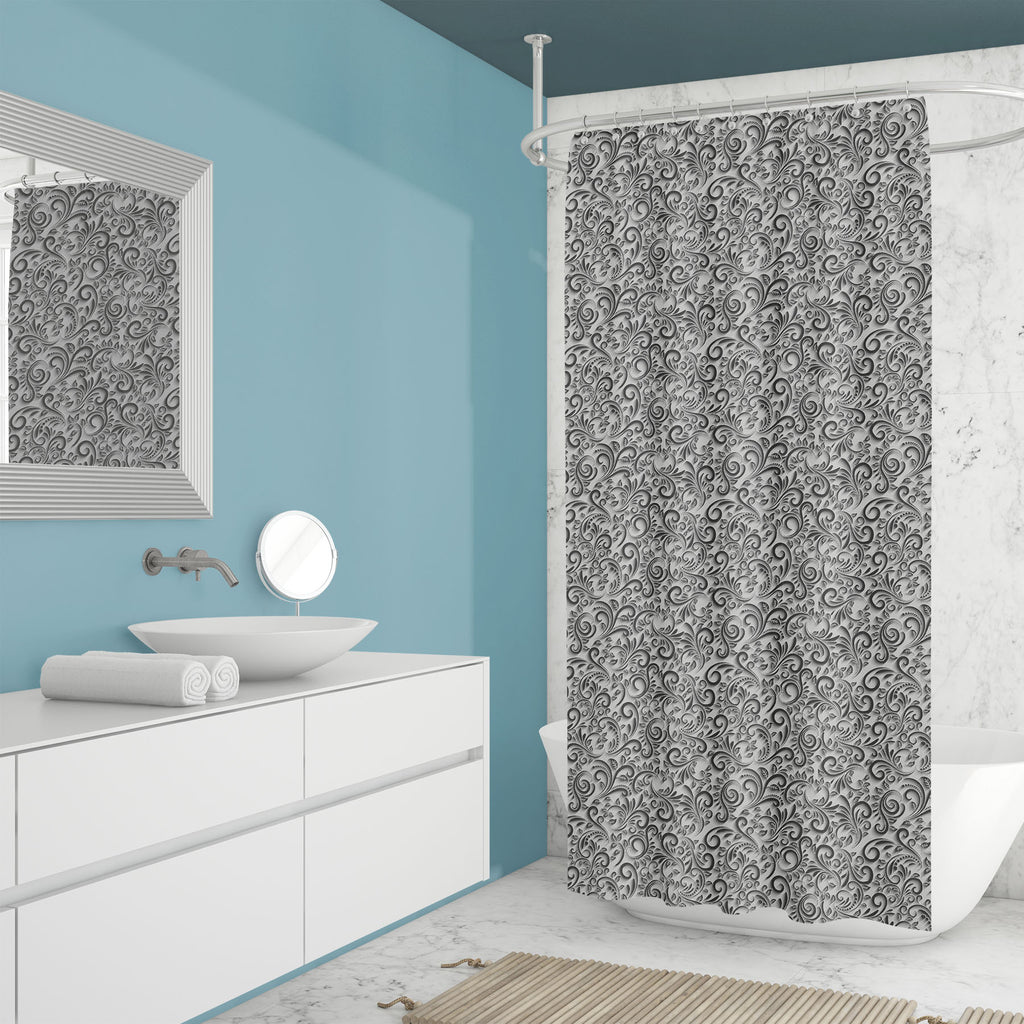 3D Floral Art Washable Waterproof Shower Curtain-Shower Curtains-CUR_SH_EL-IC 5015502 IC 5015502, 3D, Ancient, Baroque, Black and White, Botanical, Damask, Decorative, Dots, Floral, Flowers, Historical, Illustrations, Medieval, Nature, Patterns, Pets, Rococo, Signs, Signs and Symbols, Victorian, Vintage, White, art, washable, waterproof, shower, curtain, background, vector, flower, pattern, antique, backdrop, carpet, classic, classical, curve, cut, decor, design, elegance, element, flora, flourish, grey, il