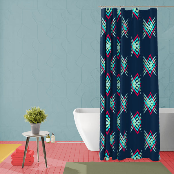 Abstract Boho Chevron Washable Waterproof Shower Curtain-Shower Curtains-CUR_SH_EL-IC 5015531 IC 5015531, Abstract Expressionism, Abstracts, Art and Paintings, Aztec, Black, Black and White, Chevron, Cities, City Views, Decorative, Digital, Digital Art, Drawing, Fashion, Geometric, Geometric Abstraction, Graphic, Herringbone, Mexican, Modern Art, Patterns, Pop Art, Scandinavian, Semi Abstract, Signs, Signs and Symbols, Stripes, abstract, boho, washable, waterproof, polyester, shower, curtain, eyelets, patte