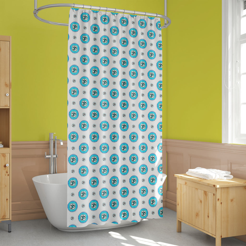 Blue Toned Traditional Indian Symbol Om Washable Waterproof Shower Curtain-Shower Curtains-CUR_SH_EL-IC 5015539 IC 5015539, Art and Paintings, Asian, Automobiles, Black, Black and White, Cities, City Views, Culture, Digital, Digital Art, Ethnic, Graphic, Illustrations, Indian, Mandala, Paisley, Patterns, Signs, Signs and Symbols, Sketches, Symbols, Traditional, Transportation, Travel, Tribal, Vehicles, White, World Culture, blue, toned, symbol, om, washable, waterproof, shower, curtain, background, mantra, 