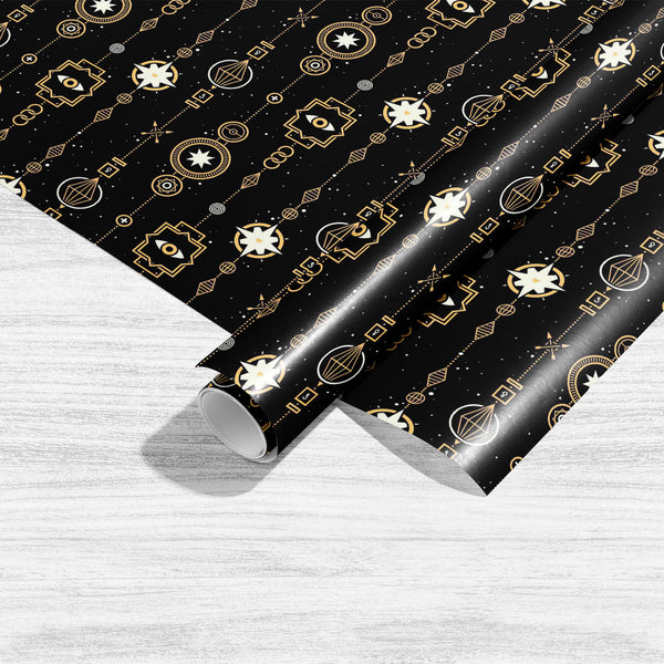 Stars and Magical Golden Garlands Art & Craft Gift Wrapping Paper-Wrapping Papers-WRP_PP-IC 5015594 IC 5015594, Abstract Expressionism, Abstracts, Ancient, Art and Paintings, Astrology, Black, Black and White, Geometric, Geometric Abstraction, Hipster, Historical, Horoscope, Medieval, Patterns, Science Fiction, Semi Abstract, Space, Spiritual, Stars, Sun Signs, Vintage, Zodiac, and, magical, golden, garlands, art, craft, gift, wrapping, paper, sheet, plain, smooth, effect, pattern, magic, esoteric, alchemy,