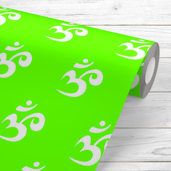 White Green Om Symbol Wallpaper Roll-Wallpapers Peel & Stick-WAL_PA-IC 5015609 IC 5015609, Asian, Buddhism, Chinese, Culture, Ethnic, Hinduism, Illustrations, Indian, Japanese, Patterns, Religion, Religious, Sanskrit, Signs, Signs and Symbols, Spiritual, Symbols, Tibetan Art, Traditional, Tribal, World Culture, white, green, om, symbol, peel, stick, vinyl, wallpaper, roll, non-pvc, self-adhesive, eco-friendly, water-repellent, scratch-resistant, asia, background, chakra, design, east, eastern, illustration,