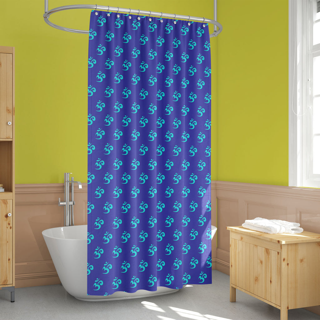 Om Signs Pattern D2 Washable Waterproof Shower Curtain-Shower Curtains-CUR_SH_EL-IC 5015610 IC 5015610, Asian, Buddhism, Chinese, Culture, Ethnic, Hinduism, Illustrations, Indian, Japanese, Patterns, Religion, Religious, Sanskrit, Signs, Signs and Symbols, Spiritual, Symbols, Tibetan Art, Traditional, Tribal, World Culture, om, pattern, d2, washable, waterproof, shower, curtain, asia, background, chakra, design, east, eastern, illustration, lifestyle, lotus, mantra, meditation, ornament, philosophy, pray, r