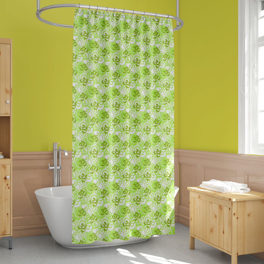 Green Hindu Om Aum Symbol Washable Waterproof Shower Curtain-Shower Curtains-CUR_SH_EL-IC 5015624 IC 5015624, Asian, Black and White, Buddhism, Culture, Ethnic, God Ganesh, Hinduism, Illustrations, Indian, Patterns, Religion, Religious, Sanskrit, Signs, Signs and Symbols, Spiritual, Symbols, Traditional, Tribal, White, World Culture, green, hindu, om, aum, symbol, washable, waterproof, shower, curtain, design, asia, ayurveda, background, boho, chakra, divine, east, eastern, fabric, fire, fresh, ganesha, god