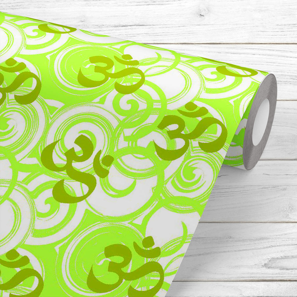 Green Hindu Om Aum Symbol Wallpaper Roll-Wallpapers Peel & Stick-WAL_PA-IC 5015624 IC 5015624, Asian, Black and White, Buddhism, Culture, Ethnic, God Ganesh, Hinduism, Illustrations, Indian, Patterns, Religion, Religious, Sanskrit, Signs, Signs and Symbols, Spiritual, Symbols, Traditional, Tribal, White, World Culture, green, hindu, om, aum, symbol, wallpaper, roll, design, asia, ayurveda, background, boho, chakra, divine, east, eastern, fabric, fire, fresh, ganesha, god, illustration, mantra, meditation, o