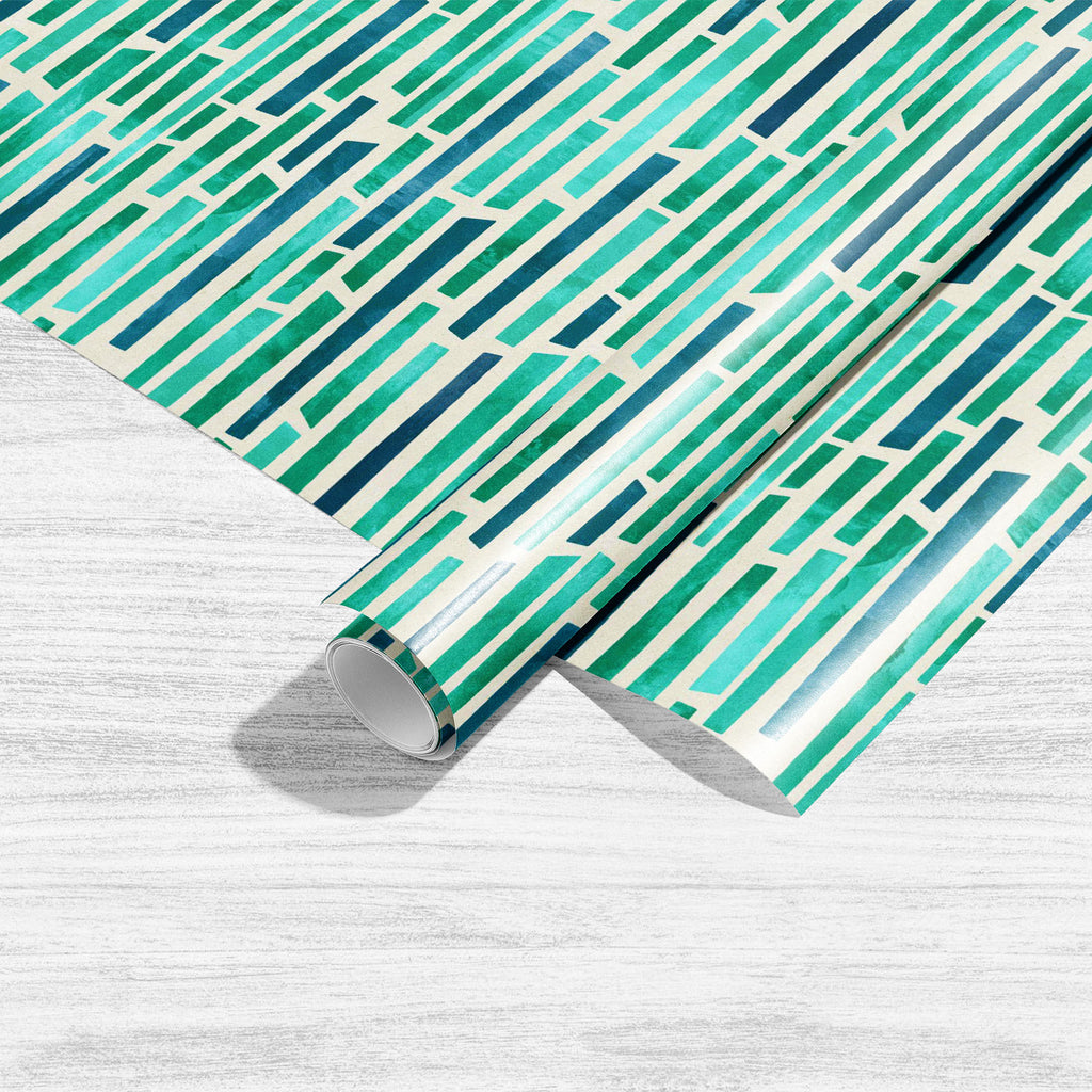 Green Blue Lines Art & Craft Gift Wrapping Paper-Wrapping Papers-WRP_PP-IC 5015640 IC 5015640, Abstract Expressionism, Abstracts, Ancient, Art and Paintings, Geometric, Geometric Abstraction, Historical, Medieval, Patterns, Retro, Semi Abstract, Signs, Signs and Symbols, Stripes, Vintage, green, blue, lines, art, craft, gift, wrapping, paper, abstract, broken, background, pattern, seamless, backdrop, color, design, grunge, shape, simple, texture, wallpaper, artzfolio, wrapping paper, gift wrapping paper, gi