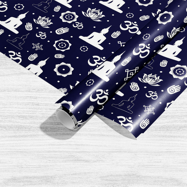 Buddhist Religious Sacred Symbols Art & Craft Gift Wrapping Paper-Wrapping Papers-WRP_PP-IC 5015697 IC 5015697, Abstract Expressionism, Abstracts, Art and Paintings, Asian, Black, Black and White, Botanical, Buddhism, Culture, Digital, Digital Art, Dots, Ethnic, Floral, Flowers, God Buddha, Graphic, Icons, Illustrations, Indian, Modern Art, Nature, Patterns, Religion, Religious, Semi Abstract, Signs, Signs and Symbols, Symbols, Traditional, Tribal, White, World Culture, buddhist, sacred, art, craft, gift, w