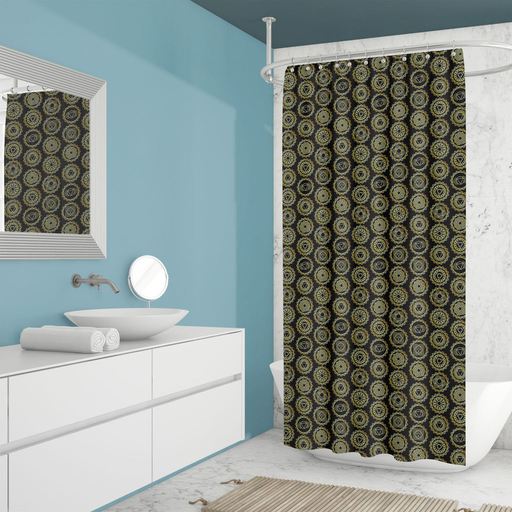 Traditional Mandala Washable Waterproof Shower Curtain-Shower Curtains-CUR_SH_EL-IC 5015699 IC 5015699, Abstract Expressionism, Abstracts, Asian, Botanical, Buddhism, Cities, City Views, Culture, Digital, Digital Art, Drawing, Ethnic, Floral, Flowers, Graphic, Hinduism, Illustrations, Indian, Mandala, Nature, Patterns, People, Semi Abstract, Signs, Signs and Symbols, Spiritual, Symbols, Traditional, Tribal, World Culture, washable, waterproof, shower, curtain, vedic, healing, pattern, abstract, activity, an