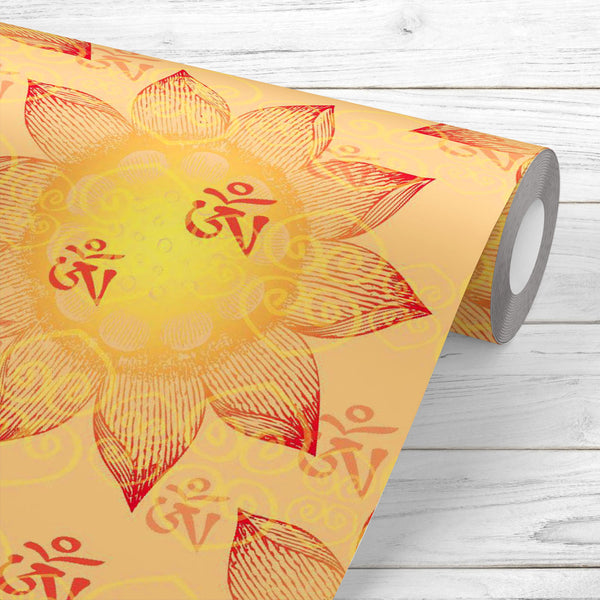 Floral Om Lotus Pattern Wallpaper Roll-Wallpapers Peel & Stick-WAL_PA-IC 5015702 IC 5015702, Abstract Expressionism, Abstracts, Art and Paintings, Asian, Black and White, Botanical, Buddhism, Chinese, Festivals, Festivals and Occasions, Festive, Floral, Flowers, God Buddha, God Ganesh, God Shiv, Hinduism, Illustrations, Indian, Mandala, Nature, Patterns, Religion, Religious, Semi Abstract, Signs, Signs and Symbols, Spiritual, Symbols, White, om, lotus, pattern, peel, stick, vinyl, wallpaper, roll, non-pvc, 