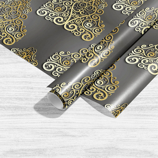 Damask Pattern D6 Art & Craft Gift Wrapping Paper-Wrapping Papers-WRP_PP-IC 5015713 IC 5015713, 3D, Abstract Expressionism, Abstracts, Art and Paintings, Baroque, Black, Black and White, Botanical, Damask, Decorative, Floral, Flowers, Illustrations, Modern Art, Nature, Patterns, Retro, Rococo, Semi Abstract, Signs, Signs and Symbols, Victorian, Vintage, Metallic, pattern, d6, art, craft, gift, wrapping, paper, sheet, plain, smooth, effect, abstract, antique, backdrop, background, classic, creative, curve, d