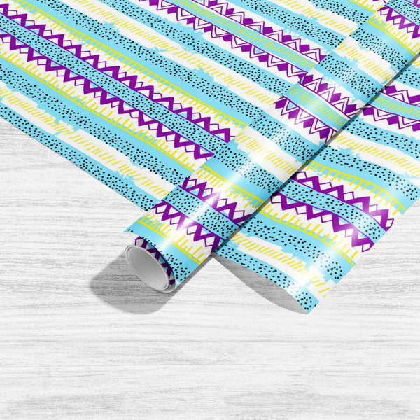 Colorful Tribal Stripes Art & Craft Gift Wrapping Paper-Wrapping Papers-WRP_PP-IC 5015735 IC 5015735, Abstract Expressionism, Abstracts, African, Ancient, Art and Paintings, Aztec, Black, Black and White, Bohemian, Culture, Digital, Digital Art, Dots, Drawing, Ethnic, Fashion, Geometric, Geometric Abstraction, Graphic, Historical, Illustrations, Medieval, Modern Art, Patterns, Retro, Semi Abstract, Signs, Signs and Symbols, Stripes, Traditional, Tribal, Vintage, Watercolour, White, World Culture, colorful, 