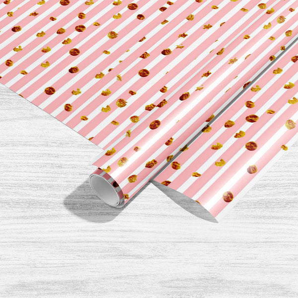 Pink Stripes Gold Dots Art & Craft Gift Wrapping Paper-Wrapping Papers-WRP_PP-IC 5015742 IC 5015742, Abstract Expressionism, Abstracts, Art and Paintings, Black and White, Chevron, Decorative, Digital, Digital Art, Dots, Geometric, Geometric Abstraction, Graphic, Hearts, Holidays, Illustrations, Love, Modern Art, Patterns, Retro, Romance, Semi Abstract, Signs, Signs and Symbols, Stripes, Vintage, Wedding, White, Metallic, pink, gold, art, craft, gift, wrapping, paper, sheet, plain, smooth, effect, pattern, 