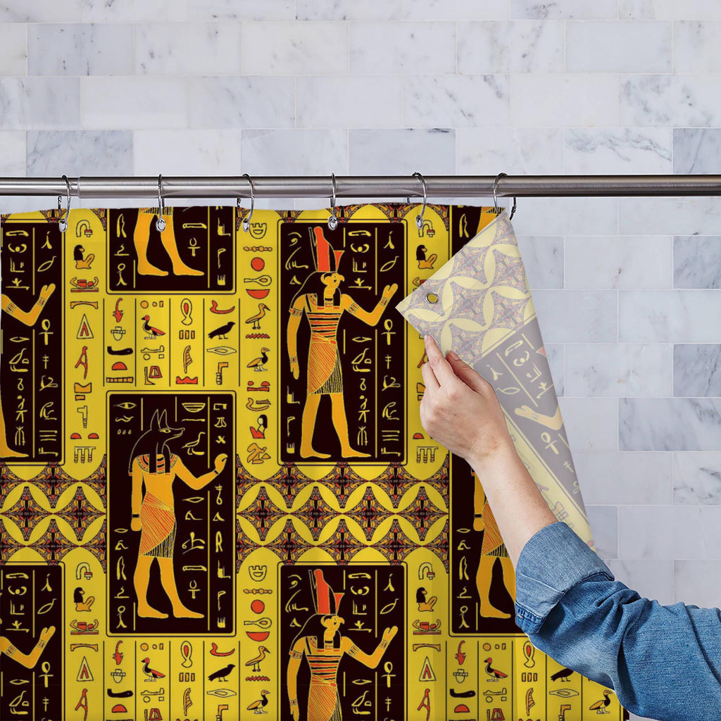 Egyptian Gods and Hieroglyphs D2 Washable Waterproof Shower Curtain-Shower Curtains-CUR_SH_EL-IC 5015761 IC 5015761, African, Ancient, Art and Paintings, Culture, Decorative, Ethnic, Eygptian, Historical, Icons, Illustrations, Medieval, Patterns, People, Religion, Religious, Retro, Signs, Signs and Symbols, Symbols, Traditional, Tribal, Vintage, World Culture, egyptian, gods, and, hieroglyphs, d2, washable, waterproof, shower, curtain, pattern, egypt, seamless, anubis, art, flat, hieroglyphics, africa, anti