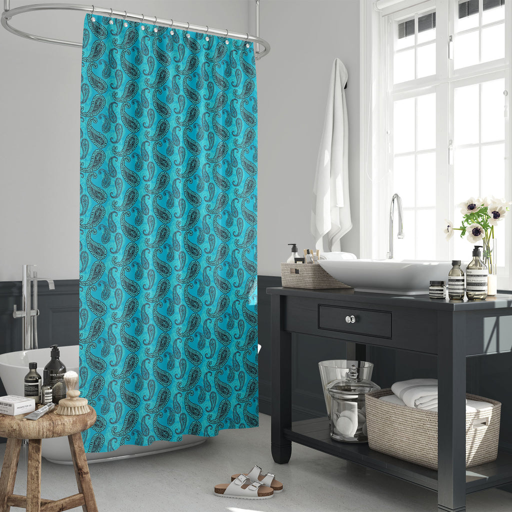 Indian Ethnic Paisley Washable Waterproof Shower Curtain-Shower Curtains-CUR_SH_EL-IC 5015762 IC 5015762, Abstract Expressionism, Abstracts, Allah, Ancient, Arabic, Art and Paintings, Asian, Botanical, Chinese, Culture, Decorative, Digital, Digital Art, Ethnic, Fantasy, Floral, Flowers, Folk Art, Graphic, Hinduism, Historical, Illustrations, Indian, Islam, Medieval, Nature, Paintings, Paisley, Patterns, Persian, Retro, Scenic, Semi Abstract, Signs, Signs and Symbols, Traditional, Tribal, Turkish, Vintage, W